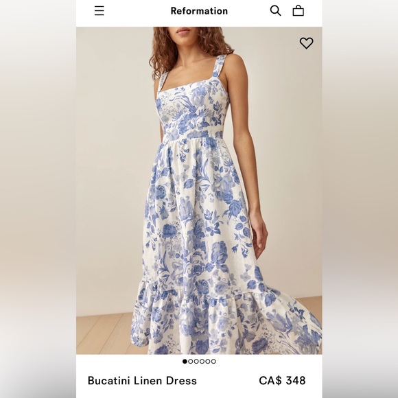 Reformation Dresses & Skirts - Reformation Bucatini Linen Dress in Lucerne size 0